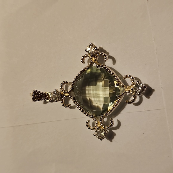 New Prasiolite and topaz Sterling Silver Pendant. Green Amethyst 💚 - Picture 6 of 6